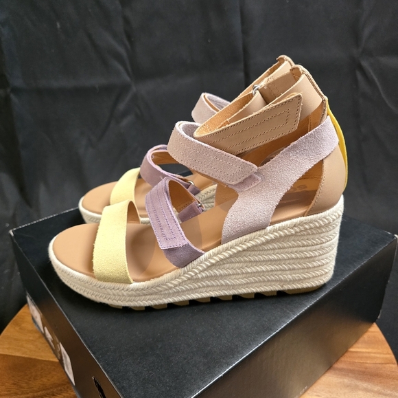 NWT Sorel Cameron Wedge Multistrap Sandal Shale,Mauve,Seasalt Women's Sz 9. - Picture 4 of 8